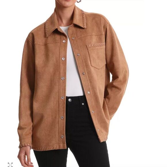 Bagatelle Collection Faux sueded Shirt Jacket Shacket NWT size Large - Picture 4 of 9